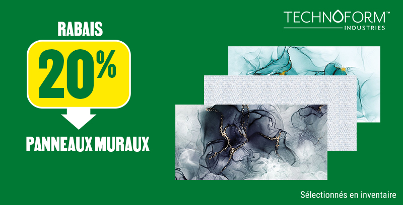 20% de rabais sur les panneaux muraux