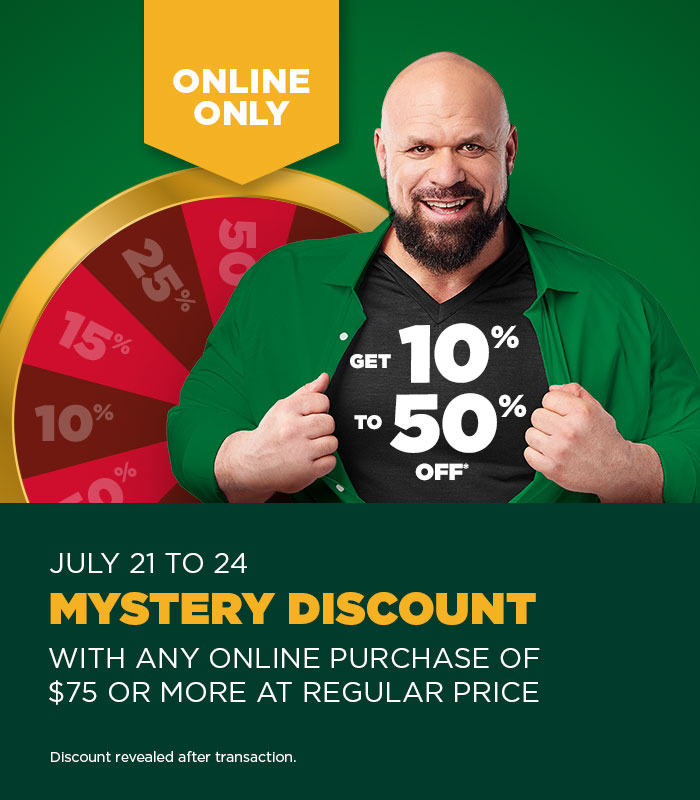 Mystery Discount - Save between 10% and 50% off your online cart