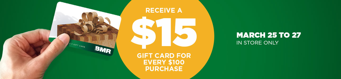 Receive a $15 gift card for every $100 purchase in store