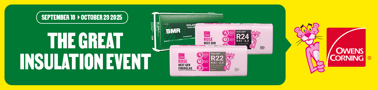 Receive a $50 cashback gift card for each purchase of $250 or more of Owens Corning fiberglas