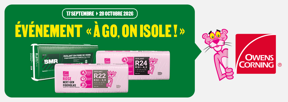 Recevez une carte-cadeau BMR de 50$ pour chaque achat de 250$ d'isolant s&eacute;lectionn&eacute;