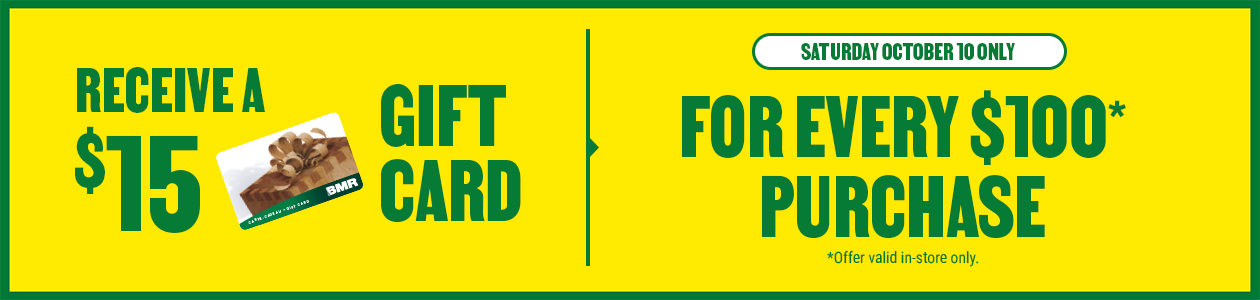 Receive a $15 gift card for every $100 purchase - in-store only