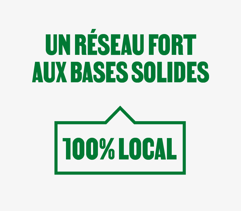 Un réseau de marchands fort aux bases solides, 100% local