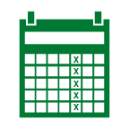 Green calendar page icon
