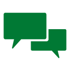 Green icon showing two speech bubbles