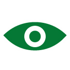 Green eye icon representing marketing visibility