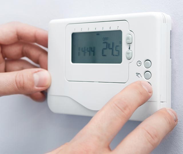 White electronic thermostat