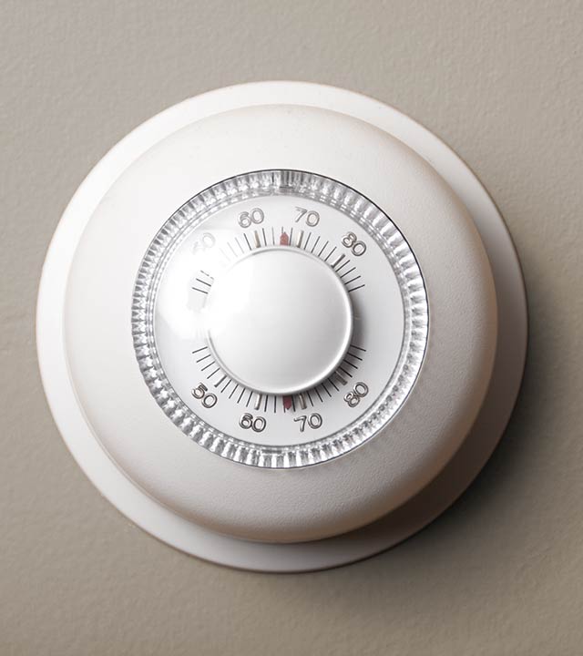 White mechanical thermostat 