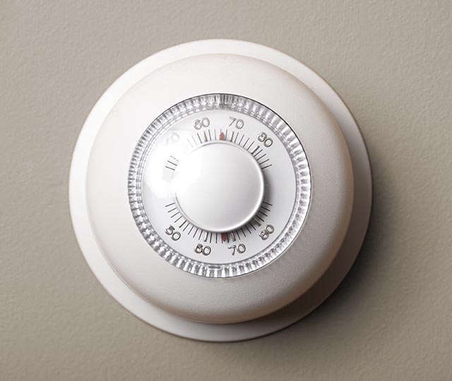 White mechanical thermostat 